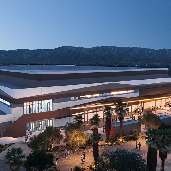 Coachella Valley arena night exterior