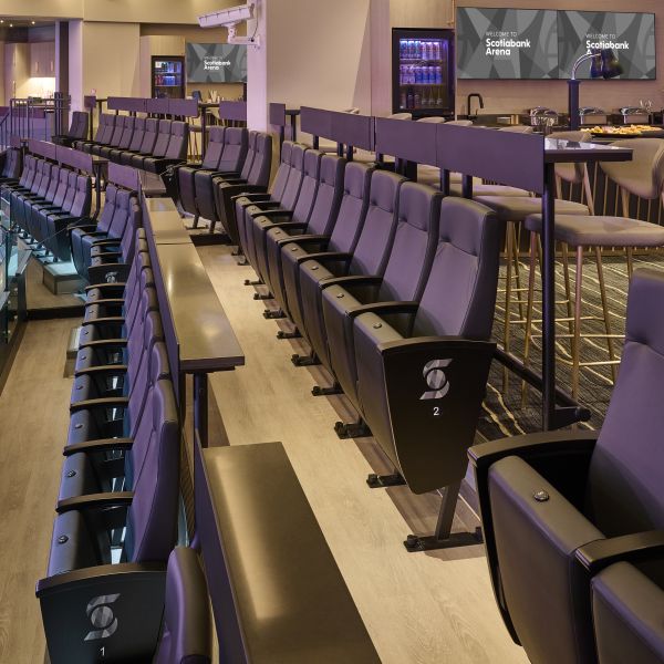 Seating inside a lounge at Scotiabank Arena
