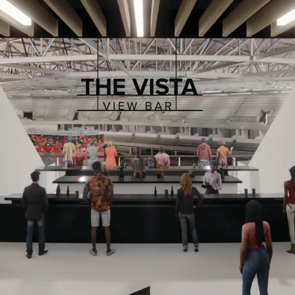 Rendering of the view bar in the concourse at PNC Arena