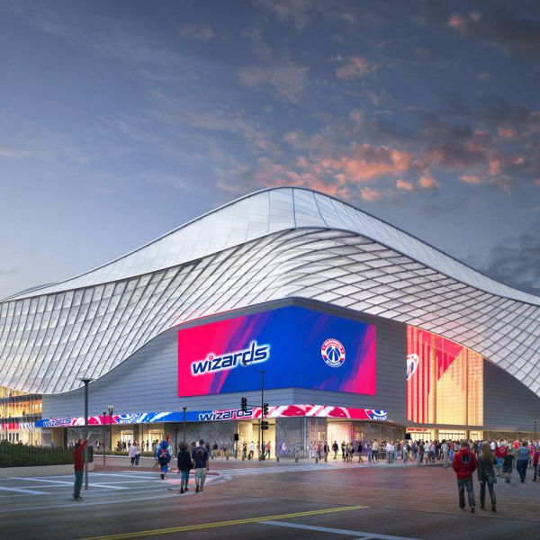 Rendering of the exterior of Capital One Arena