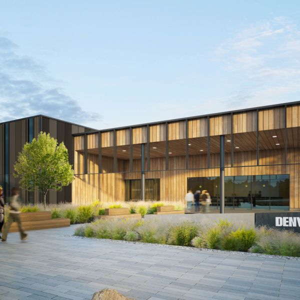 Rendering of the exterior of the Denver NWSL Performance Center