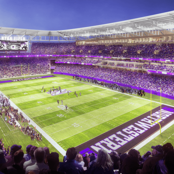 Interior seating bowl of Ryan Field at Northwestern University