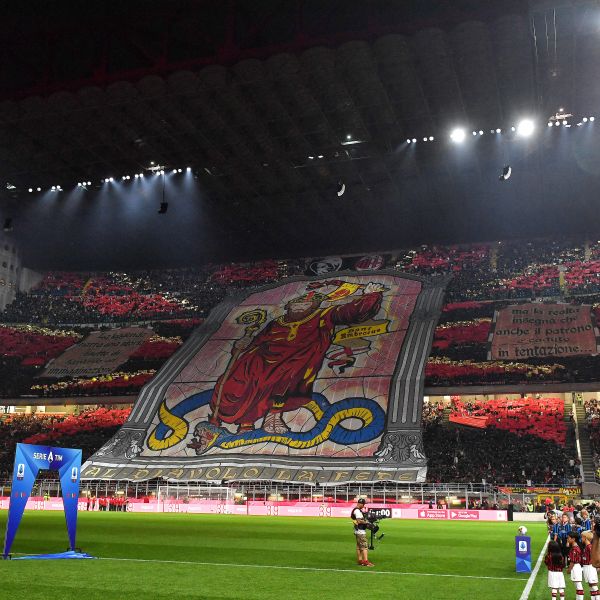 AC Milan fan project with large banner and small flags
