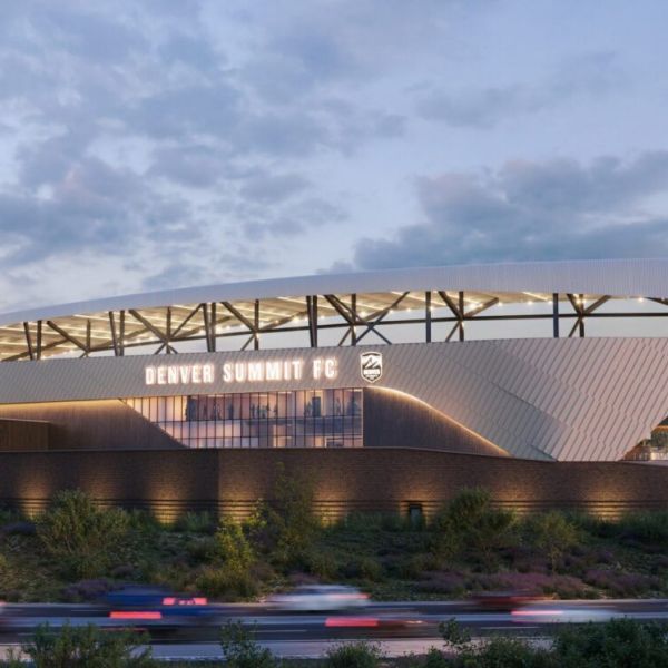 Rendering of the exterior of the Denver Summit FC Stadium