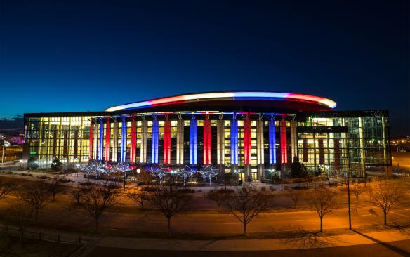 Ball Arena exterior lighting