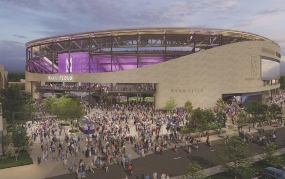 Exterior of Ryan Field at Northwestern University