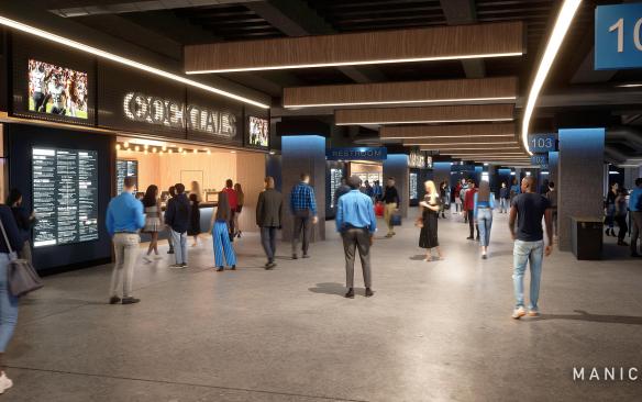 Rendering of the main concourse at New Nissan Stadium