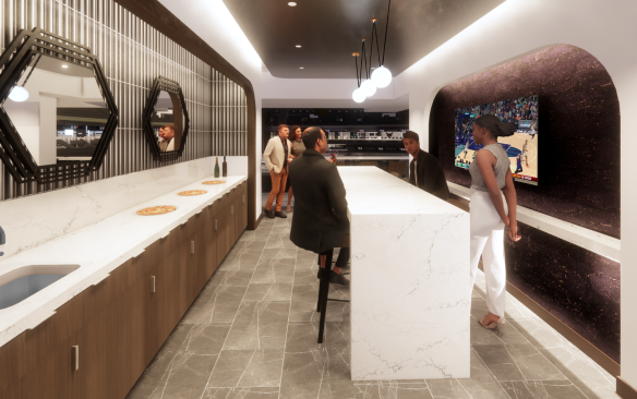 Rendering of a standard suite at Spectrum Center
