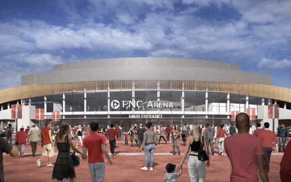 Rendering of the exterior of PNC Arena