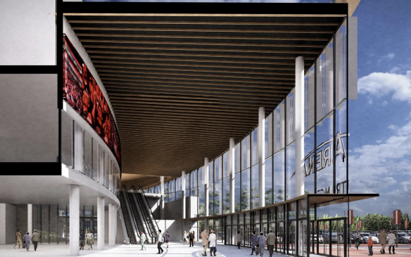 Rendering of the lobby at PNC Arena