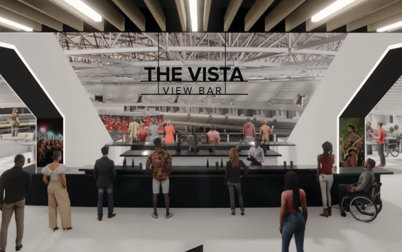 Rendering of the view bar in the concourse at PNC Arena