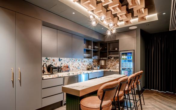 Interior of a private suite at Co-op Live