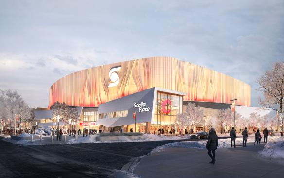 Rendering of the exterior of Scotia Place