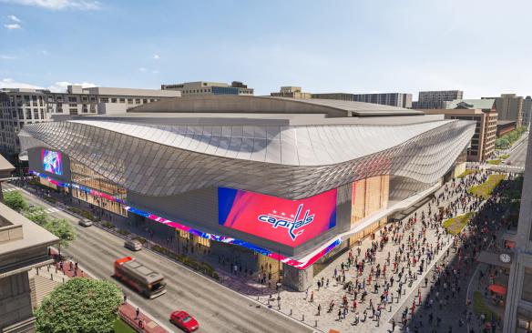 Rendering of the exterior of Capital One Arena