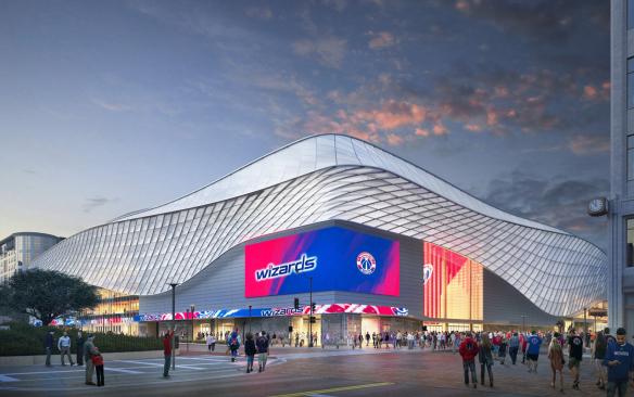 Rendering of the exterior of Capital One Arena