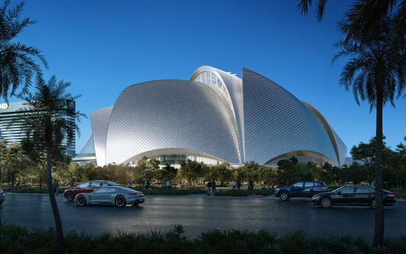 Rendering of the exterior of the A's Las Vegas Stadium