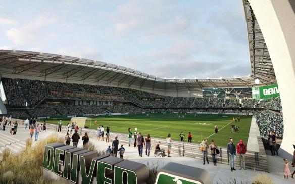 Rendering of the exterior of Denver NWSL stadium