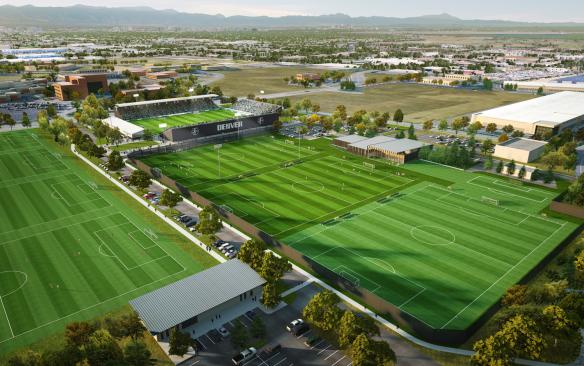 Rendering of the practice fields at the Denver NWSL Performance Center