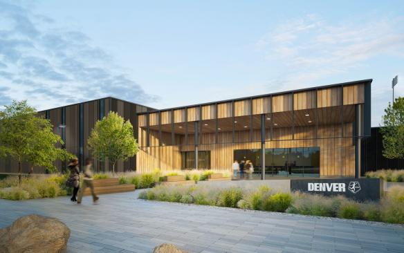Rendering of the exterior of the Denver NWSL Performance Center
