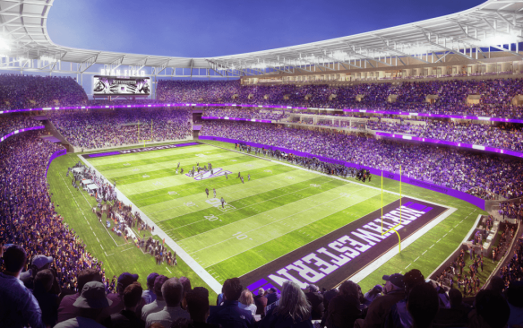 Interior seating bowl of Ryan Field at Northwestern University