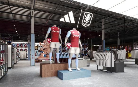 Rendering of the Aston Villa FC team store at the Villa Park renovation