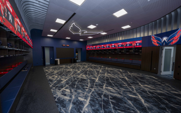 Rendering of the Washington Capitals locker room at Capital One Arena