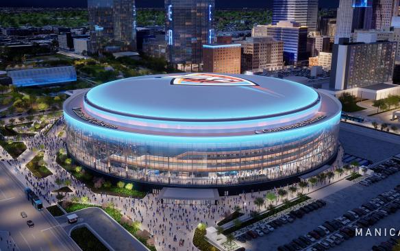 Rendering of the exterior of Continental Coliseum