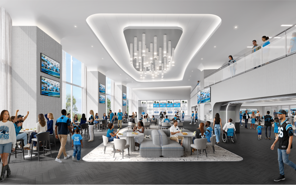 Rendering of the interior at the renovated Bank of America Stadium