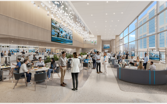 Rendering of the interior at the renovated Bank of America Stadium