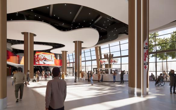 Rendering of the indoor plaza suites at Scotia Place