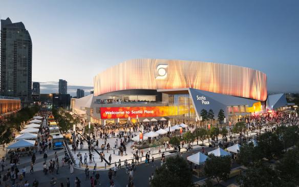 Rendering of the exterior of Scotia Place