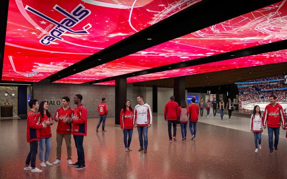 Rendering of the F Street entry to the concourse at Capital One Arena