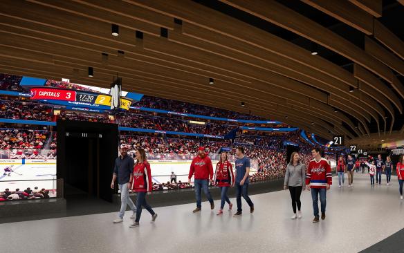 Rendering of the visibowl in the concourse at Capital One Arena