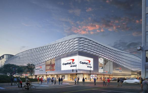 Rendering of the exterior of the renovated Capital One Arena