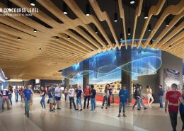 Rendering of the main concourse level at Capital One Arena