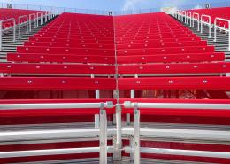 Upper-deck seating in a stadium