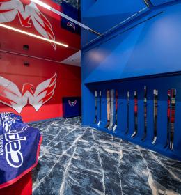 View of the Washington Capitals' hype tunnel at Capital One Arena