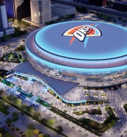 Rendering of an aerial shot of the Continental Coliseum