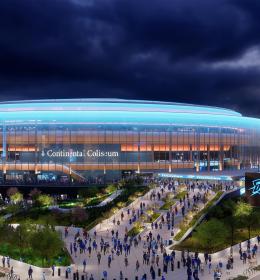 Rendering of the exterior of Continental Coliseum